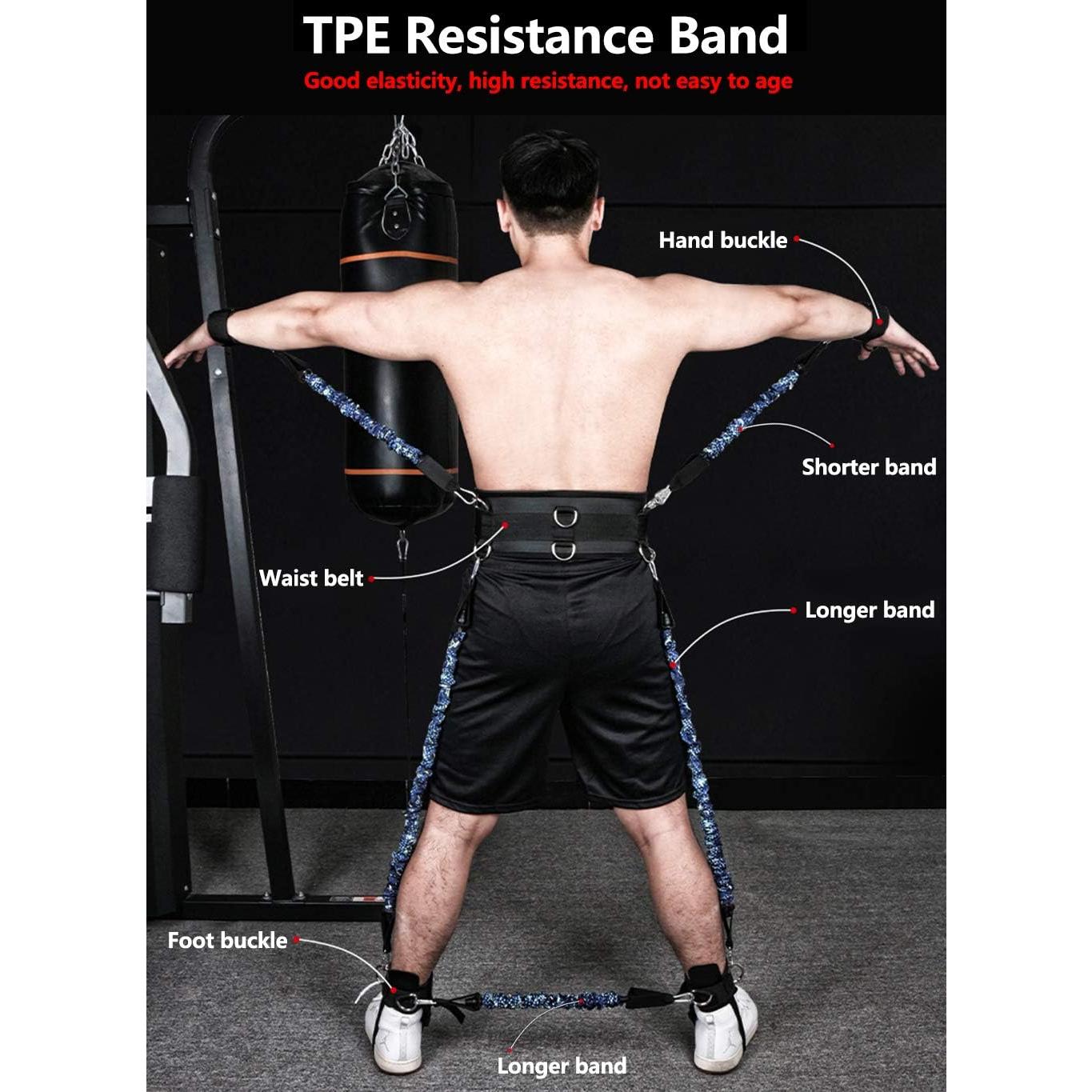 Juego de bandas de resistencia Sfeexun 150 lbs para boxeo