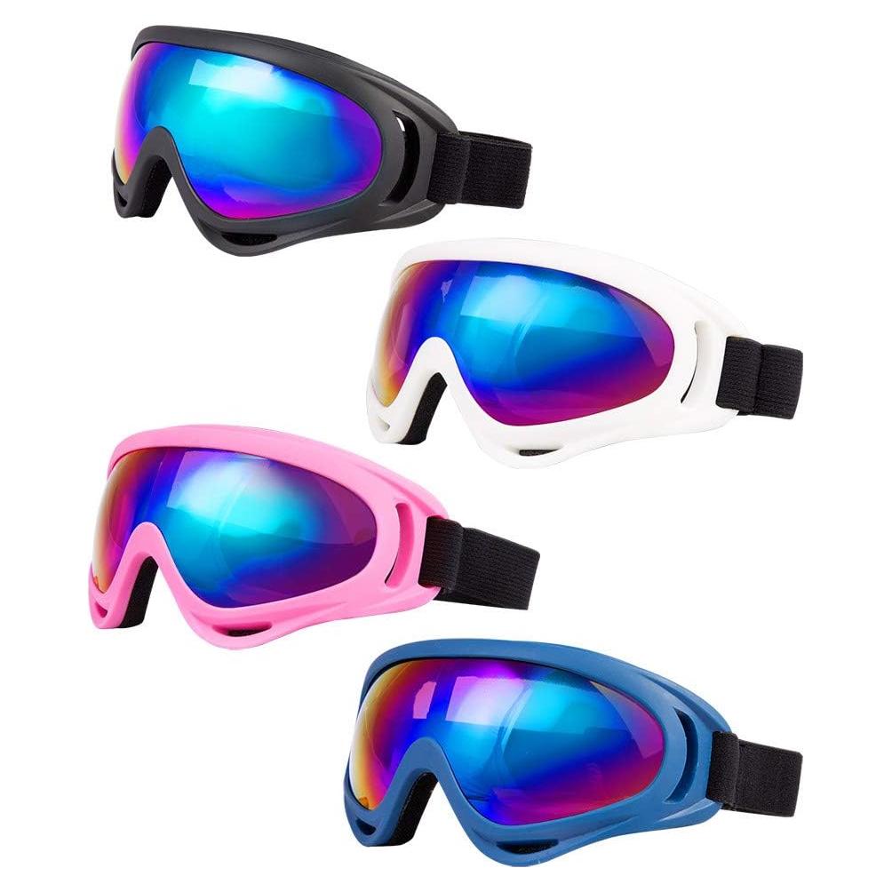 Gafas de Esquí LJDJ - Paquete de 4 Colores, Anti-UV y Ventiladas