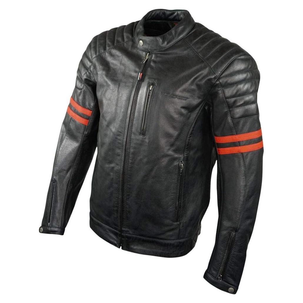 Chaqueta de Motocicleta AGVSPORT Flex Café, Cuero Premium CE Nivel 2