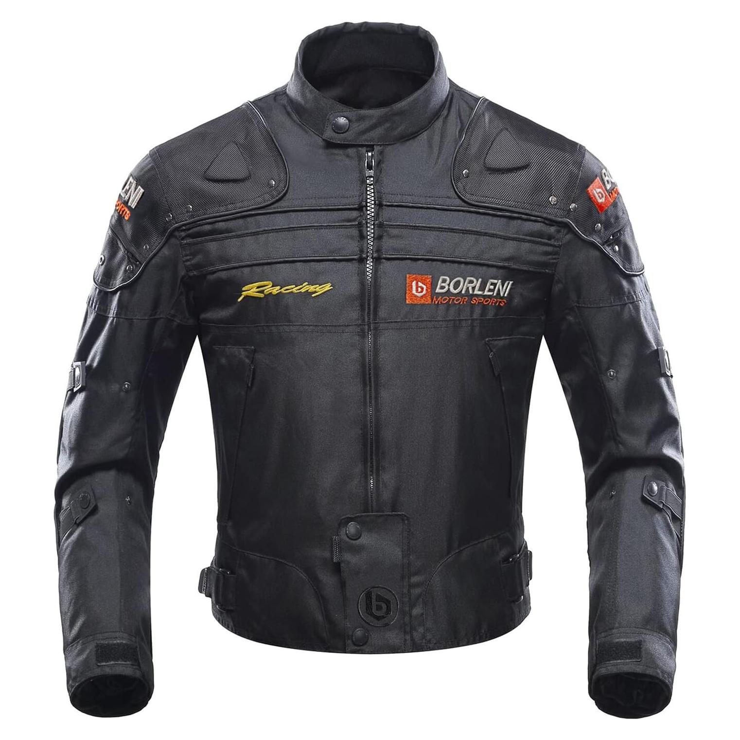 Chaqueta de Motocicleta BORLENI D-020 Negra a Prueba de Viento