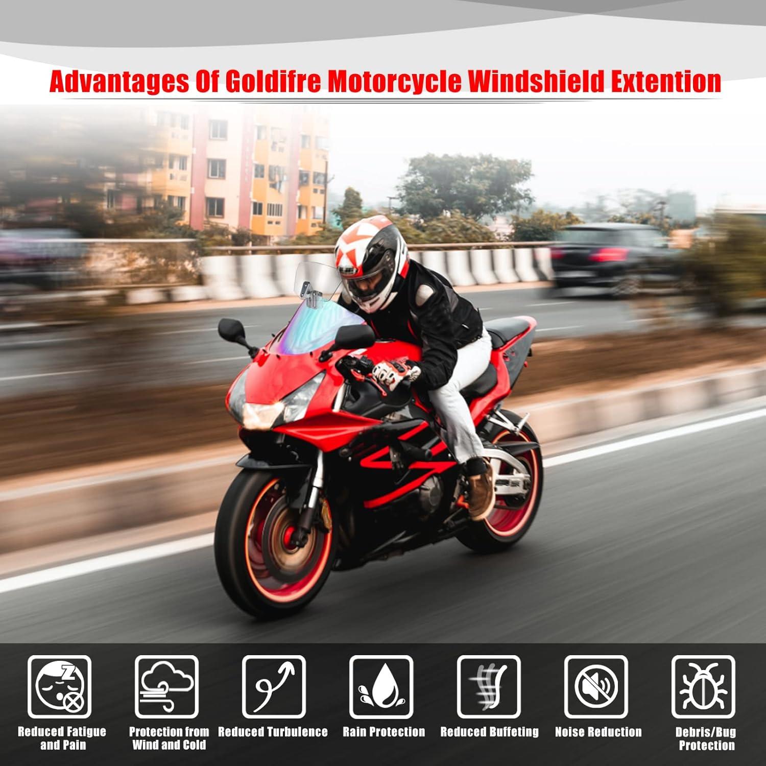 Extensión de Parabrisas Universal Goldfire para Motocicleta Transparente