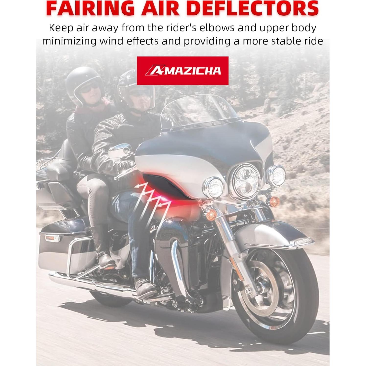 Deflectores de aire de carenado negro Amazicha para Harley 1996-2013