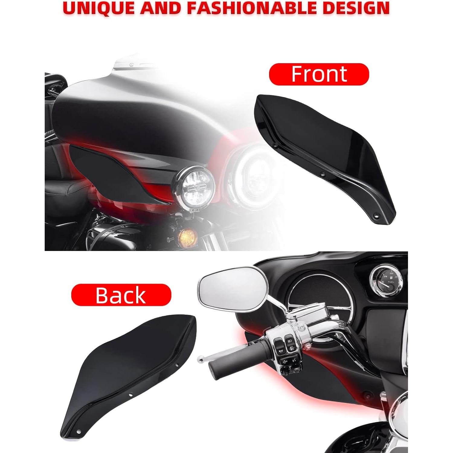 Deflectores de aire de carenado negro Amazicha para Harley 1996-2013