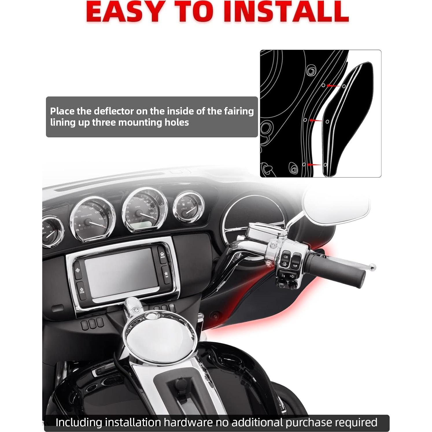 Deflectores de aire de carenado negro Amazicha para Harley 1996-2013