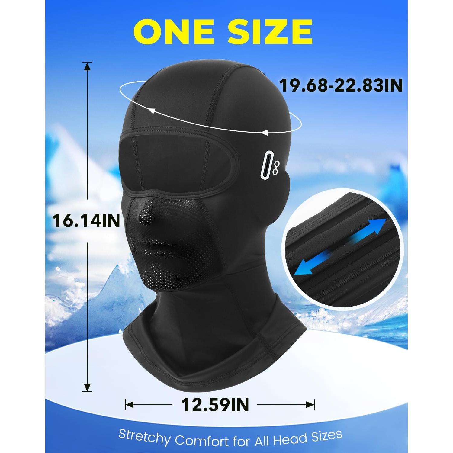Balaclava Refrescante UV para Motocicleta y Esquí - Negra