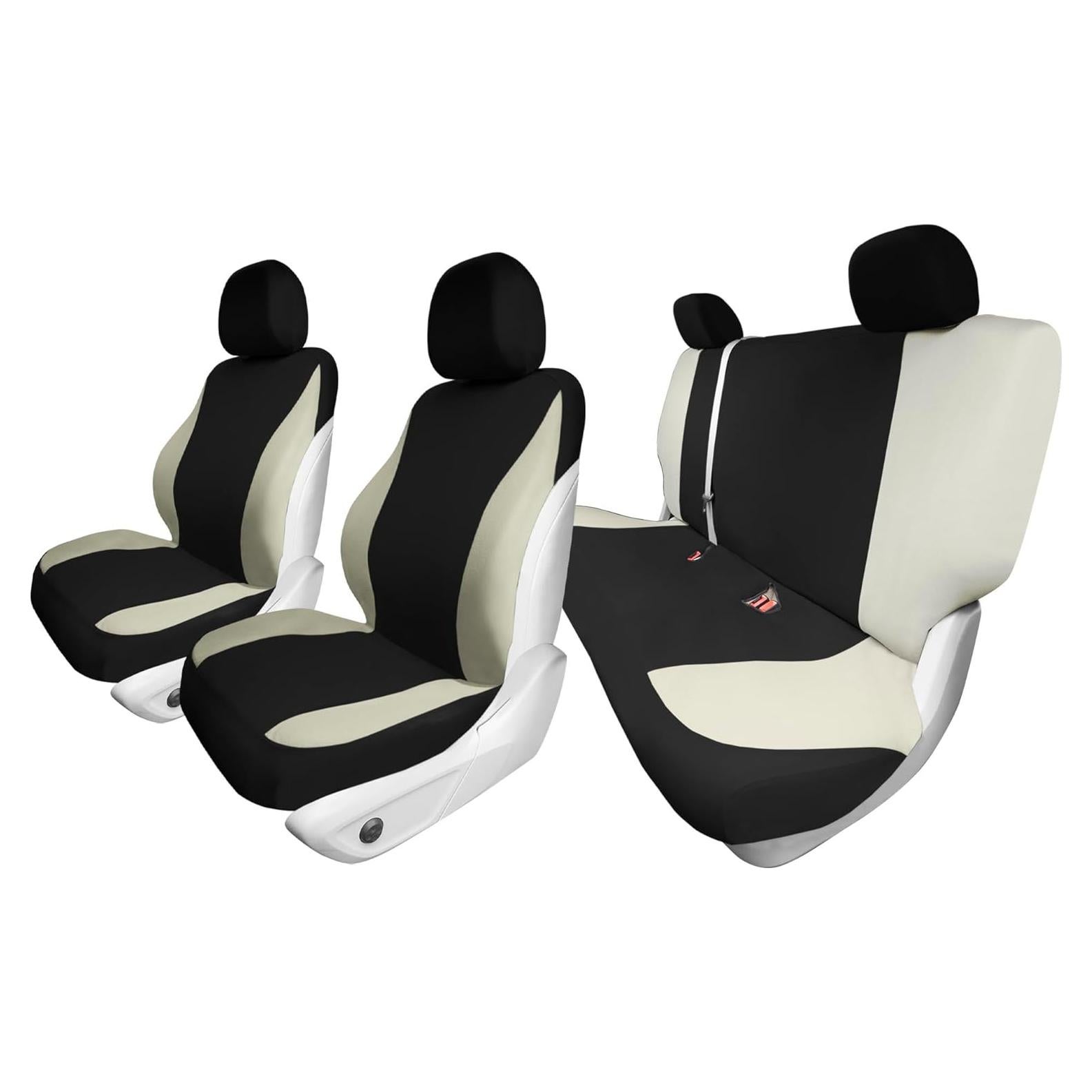 Cubiertas de Asiento de Automóvil TLH Juego Completo Beige Negro