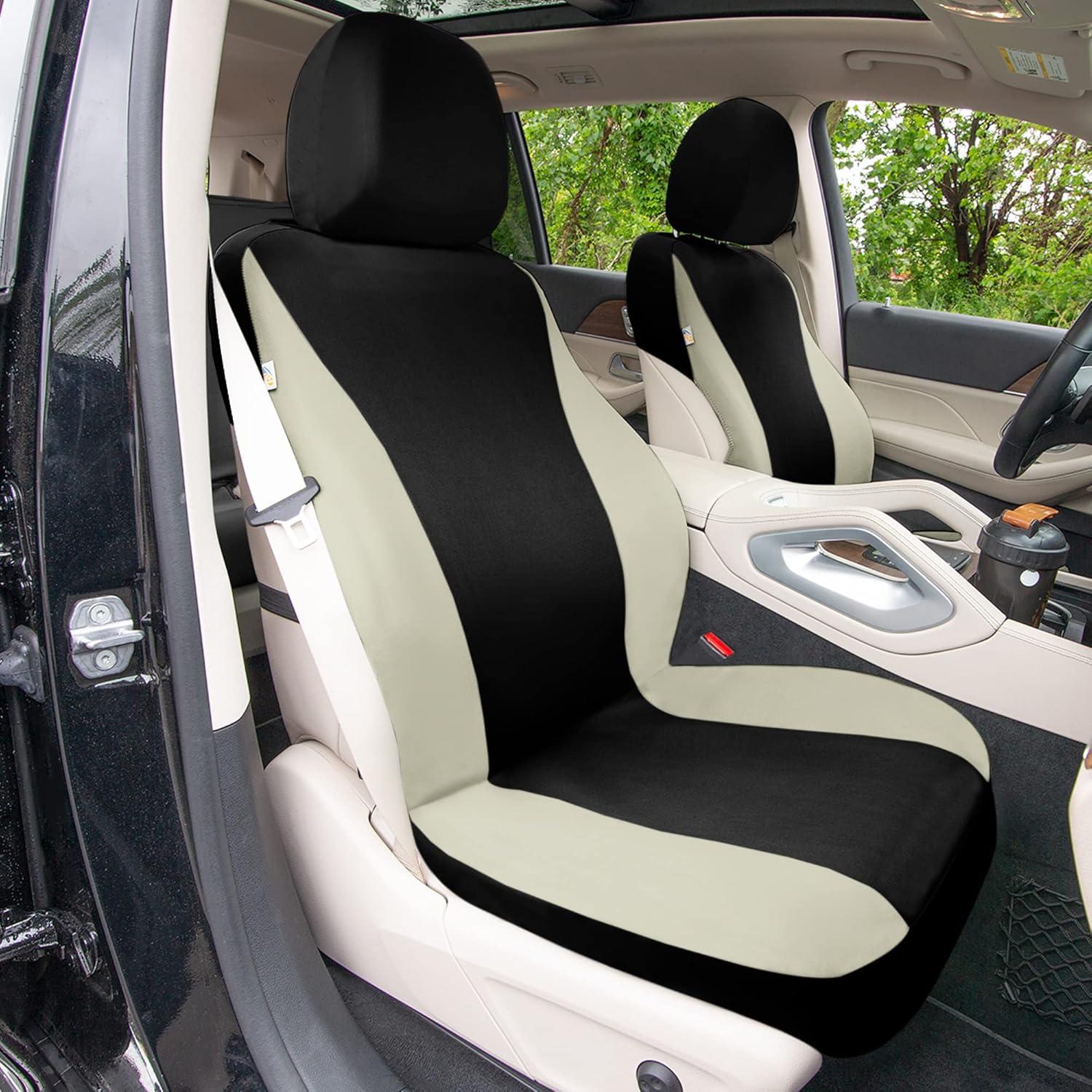 Cubiertas de Asiento de Automóvil TLH Juego Completo Beige Negro