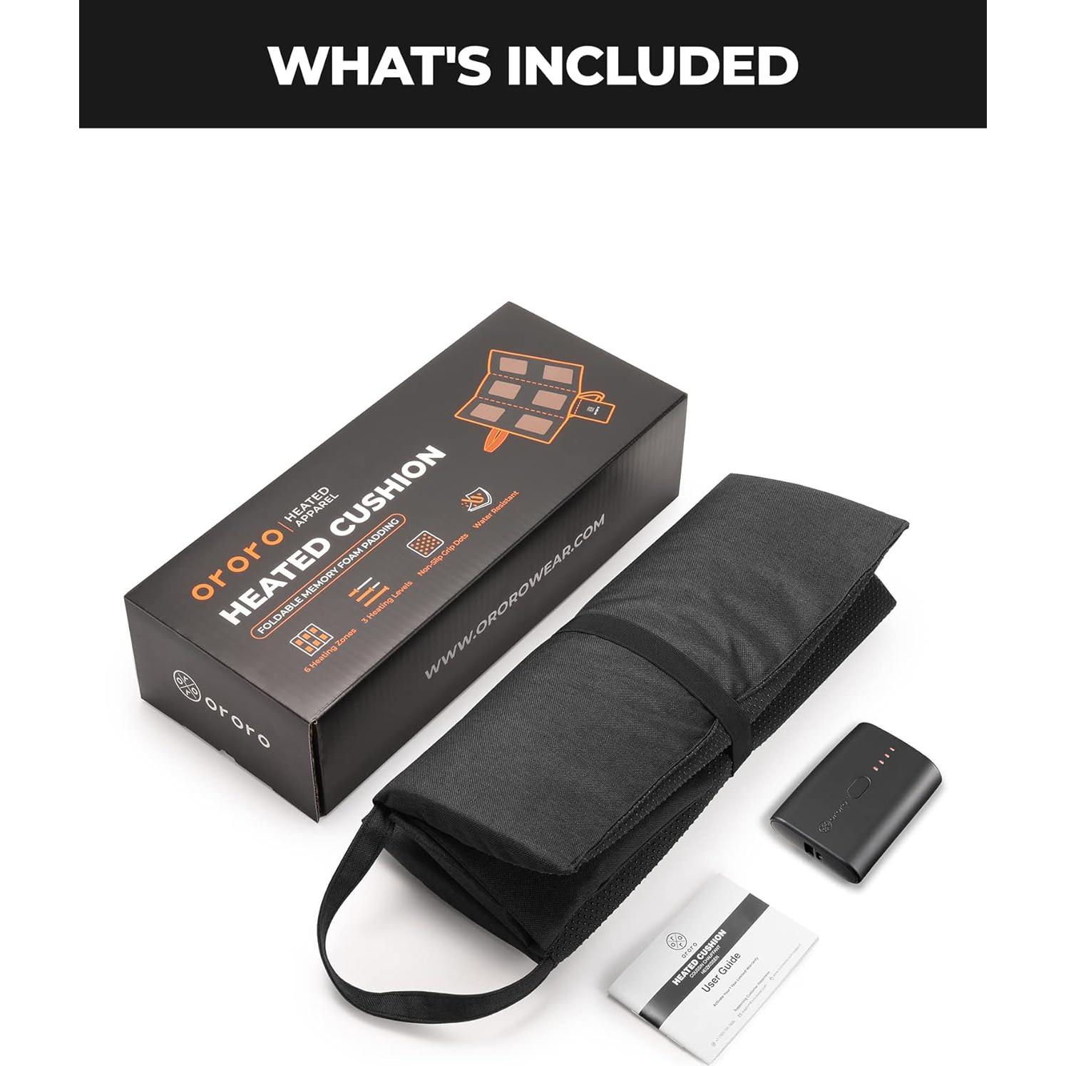 Cojín de Asiento Calentado ORORO USB Plegable Negro
