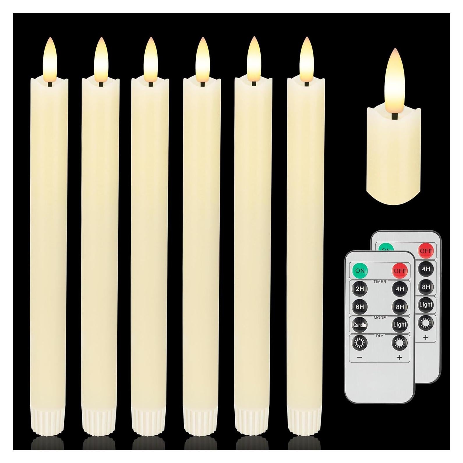 Velas LED Sin Llama AFINETH 24.4 cm con Control Remoto - Paquete de 6