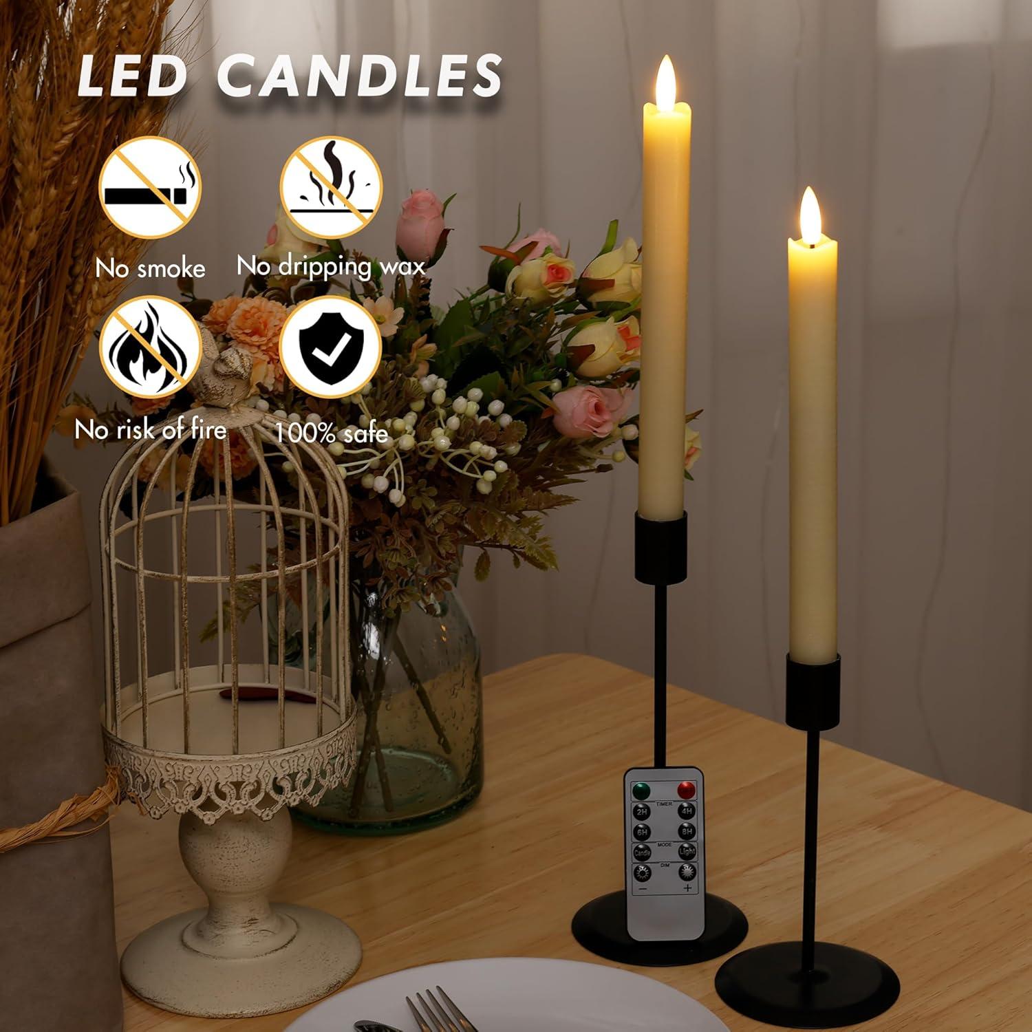 Velas LED Sin Llama AFINETH 24.4 cm con Control Remoto - Paquete de 6