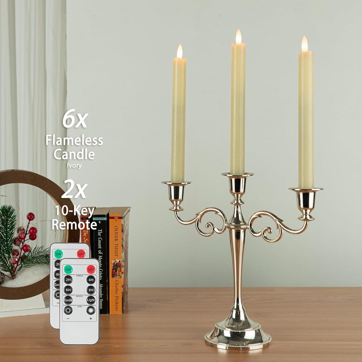 Velas LED Sin Llama AFINETH 24.4 cm con Control Remoto - Paquete de 6