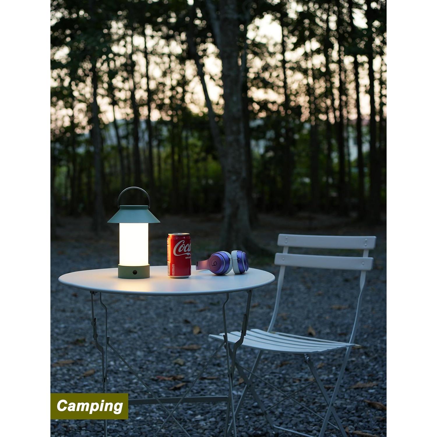 Lámpara de Mesa Inalámbrica Recargable Verde 4000mAh Efecto Llama