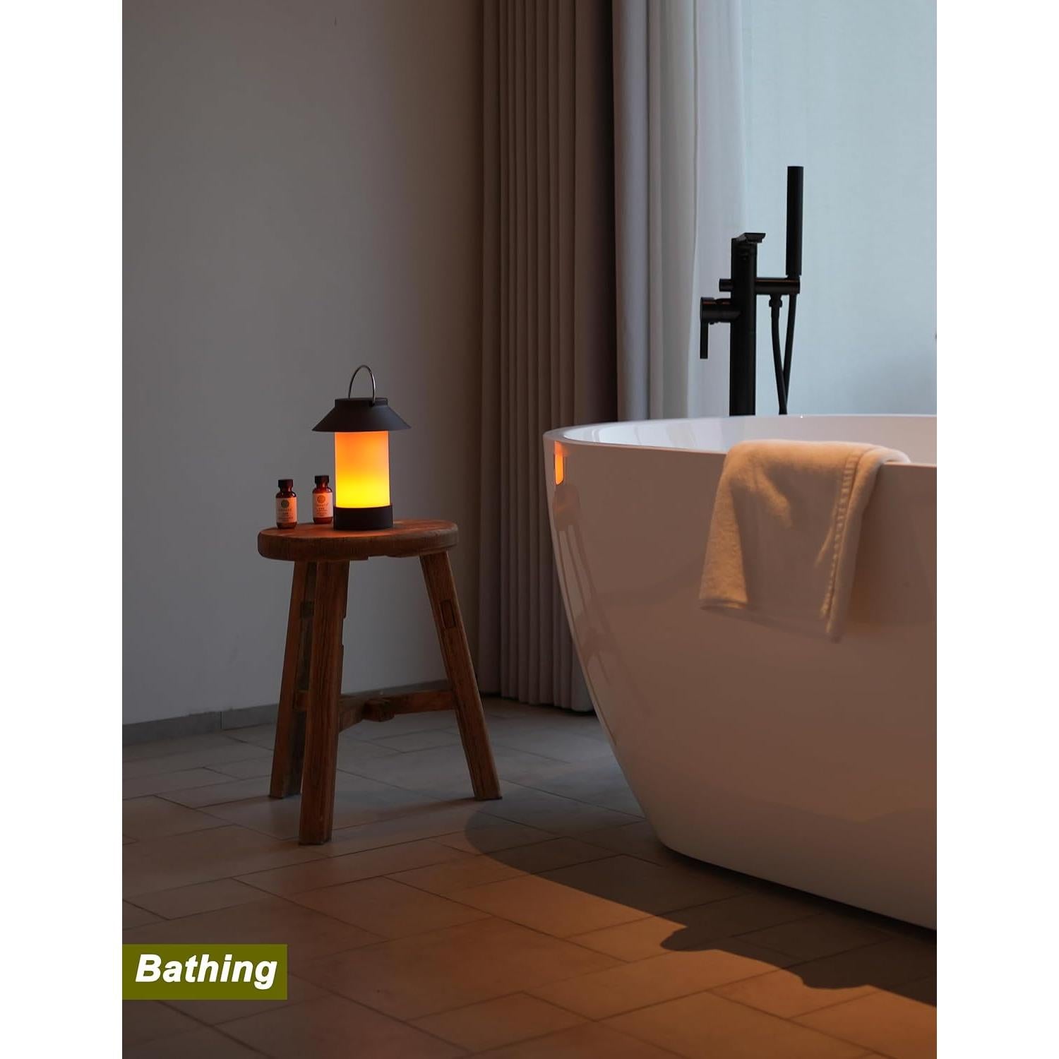 Lámpara de Mesa Inalámbrica Recargable Verde 4000mAh Efecto Llama