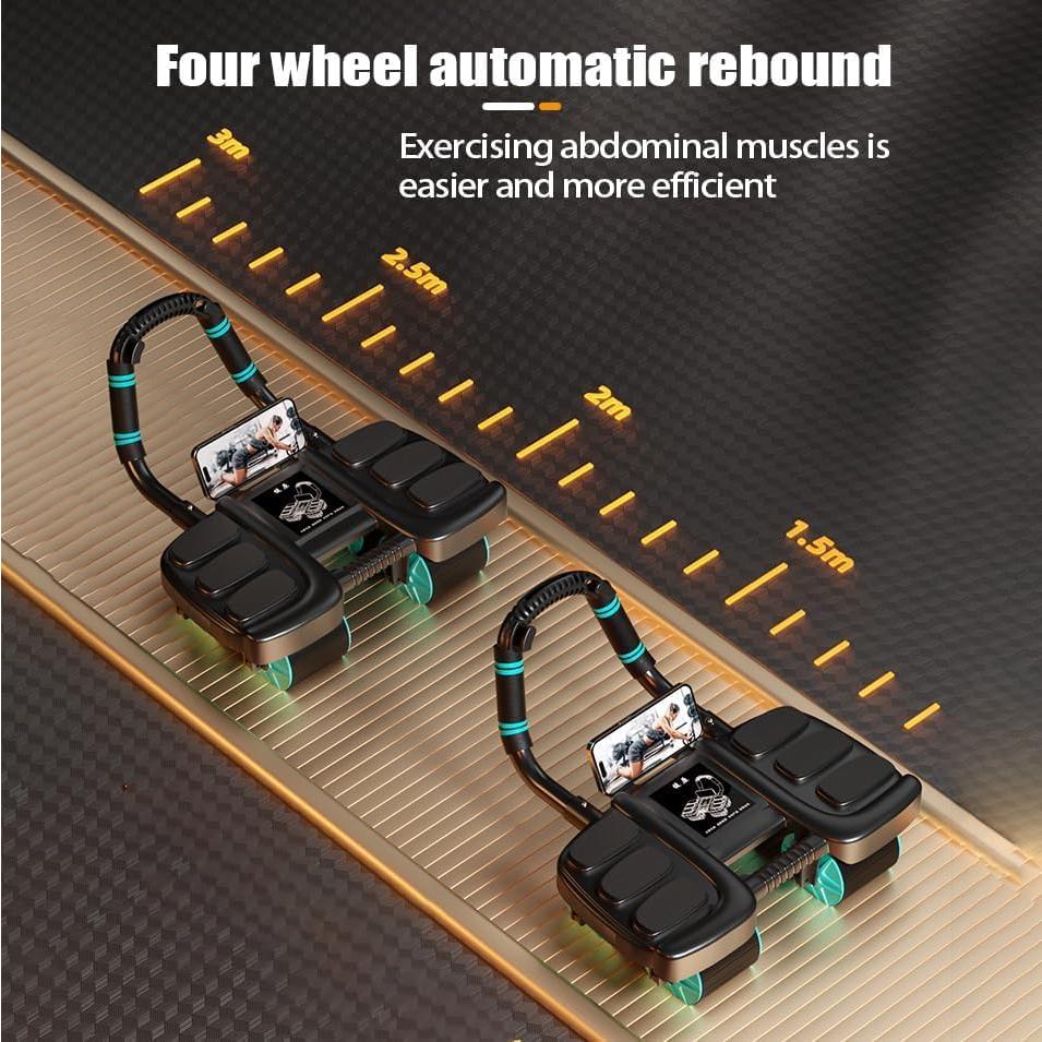 Rueda Abdominal POYIPI 2025 con Soporte para Codos - 4 Ruedas