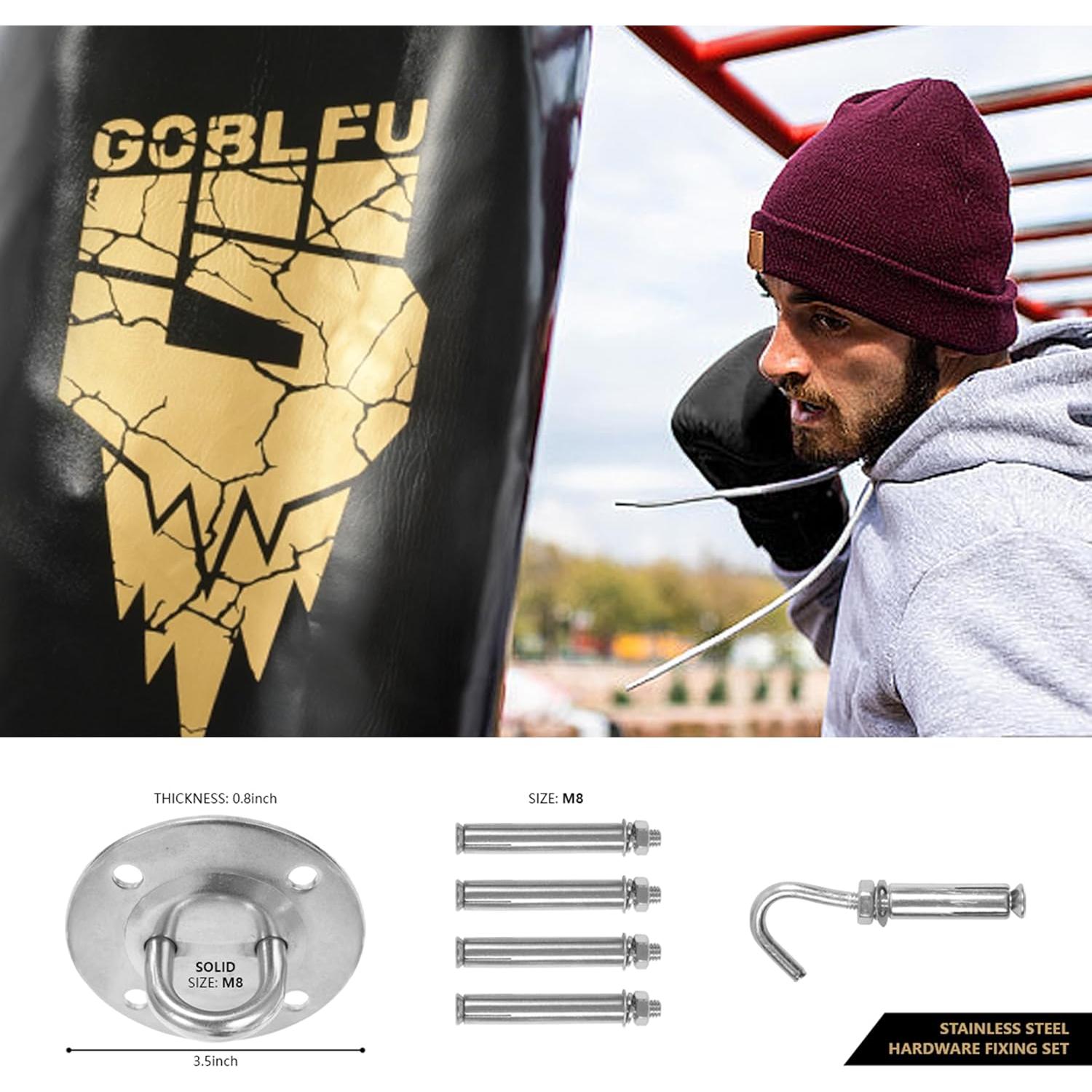 Saco de Boxeo Colgante Goblfu 121.92 cm + Guantes 10 OZ