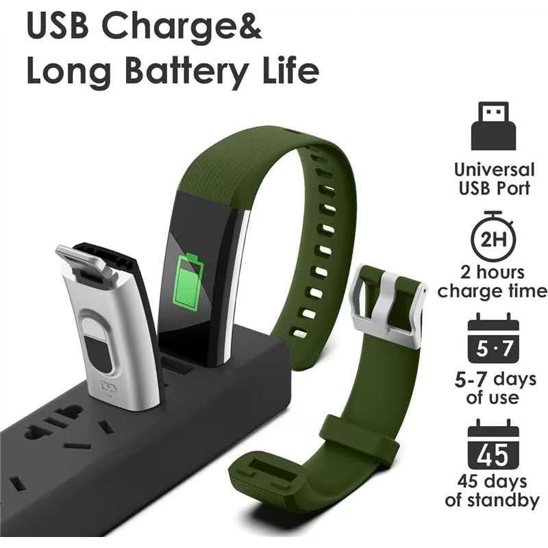 Reloj Inteligente Fitness Threesheep S5 Oliva - Monitoreo Salud y Actividad