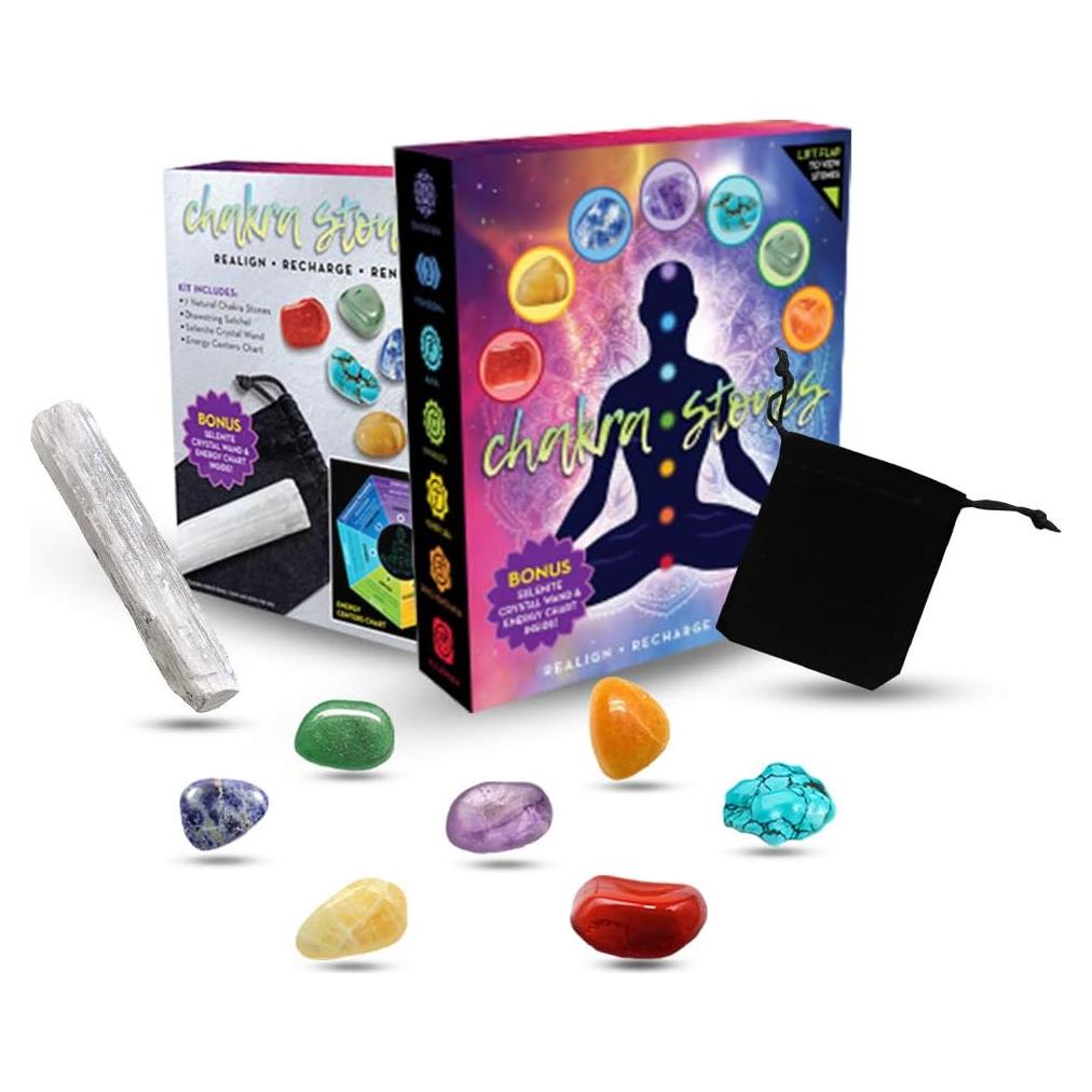 Juego de Cristales de Sanación de Chakra Mecka - 7 Piedras Reiki