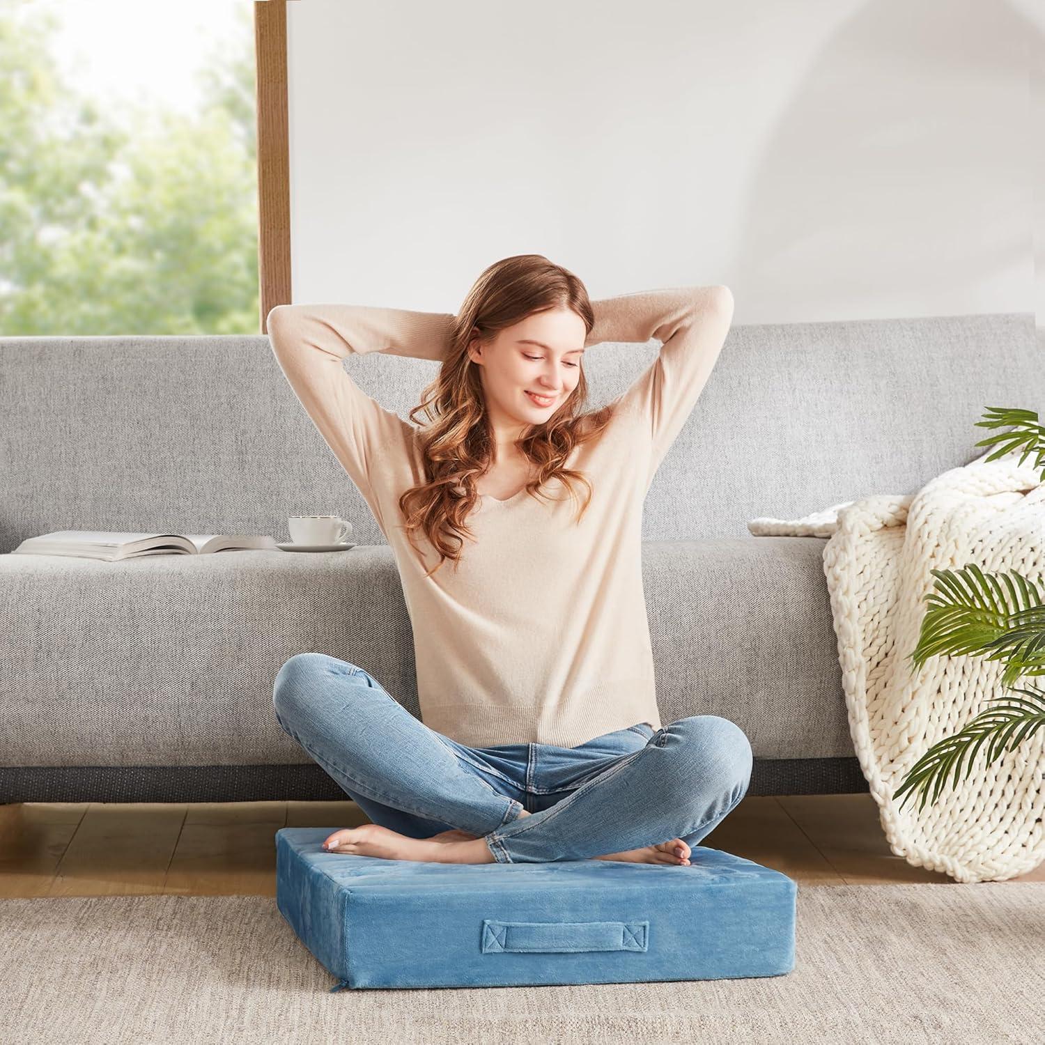 Cojín de Piso Codi Azul 55.88x55.88 cm Espuma Alta Densidad