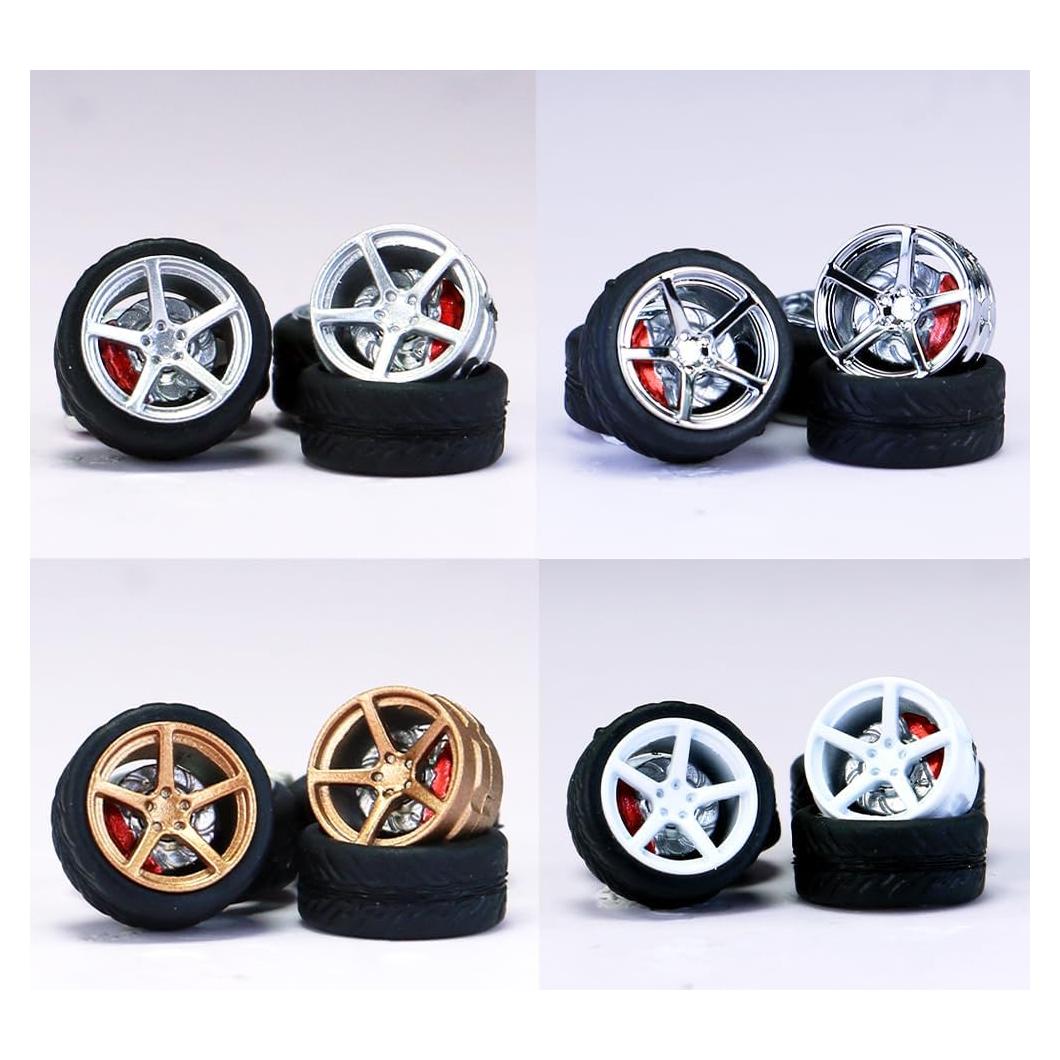 Ruedas y Neumáticos 1/64 WAVEIST XC 10mm ABS Goma 4 Juegos