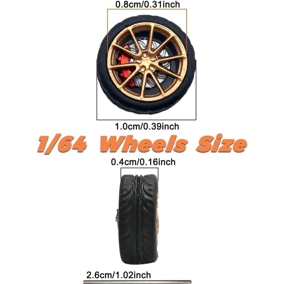 Ruedas y Neumáticos 1/64 WAVEIST XC 10mm ABS Goma 4 Juegos