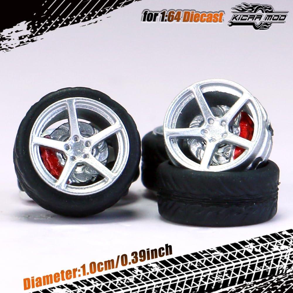 Ruedas y Neumáticos 1/64 WAVEIST XC 10mm ABS Goma 4 Juegos