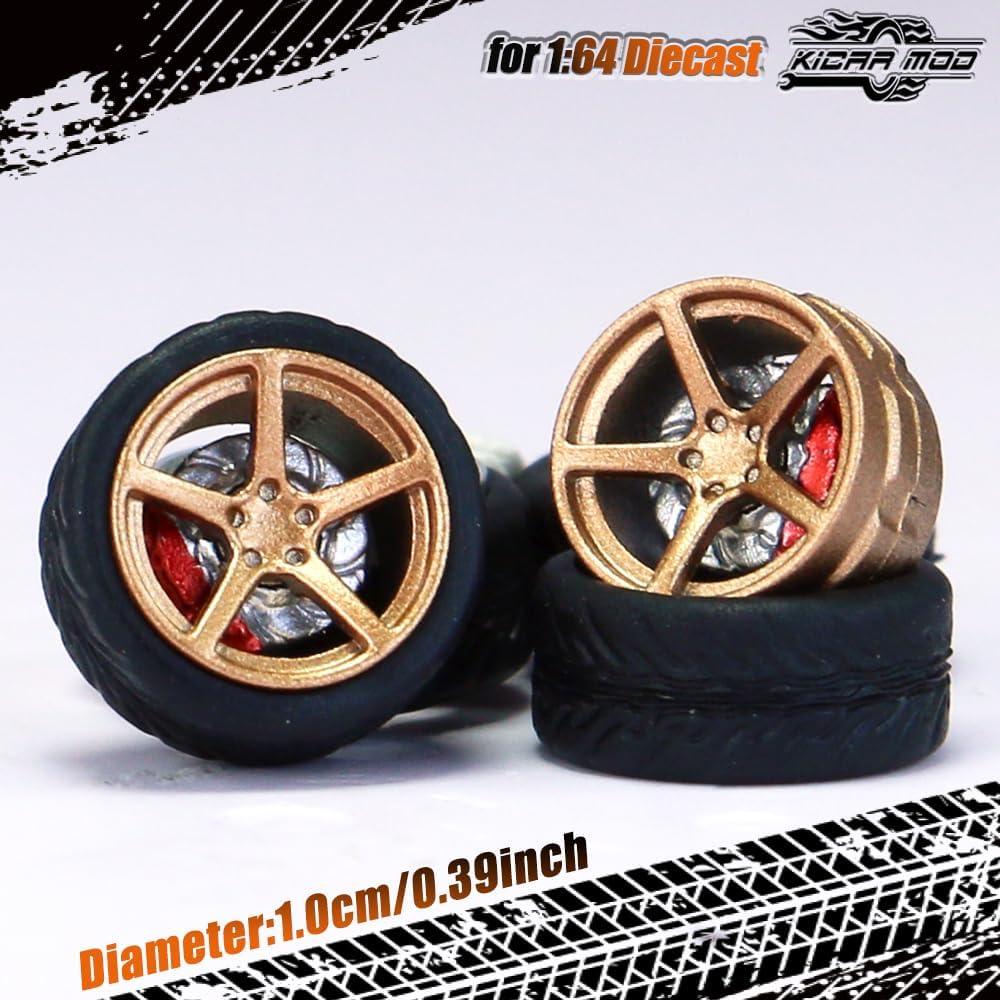 Ruedas y Neumáticos 1/64 WAVEIST XC 10mm ABS Goma 4 Juegos