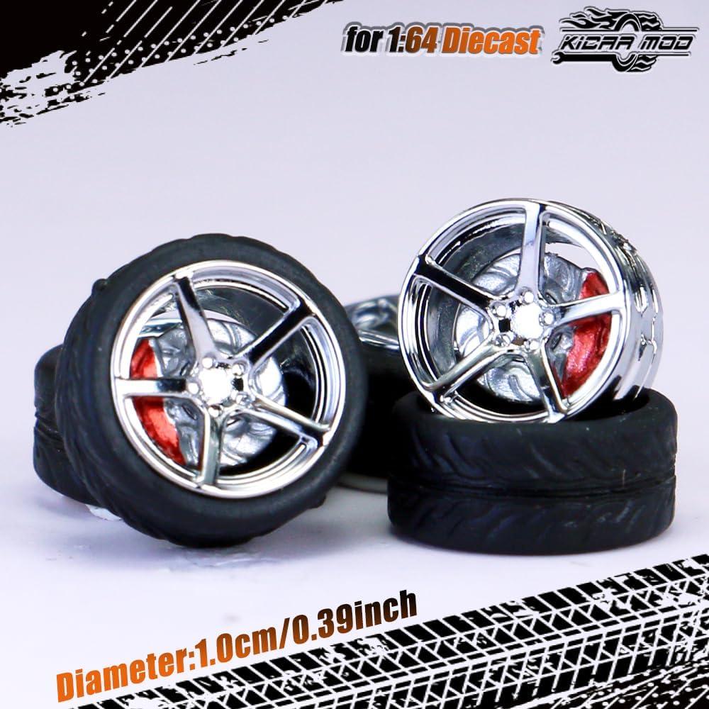 Ruedas y Neumáticos 1/64 WAVEIST XC 10mm ABS Goma 4 Juegos