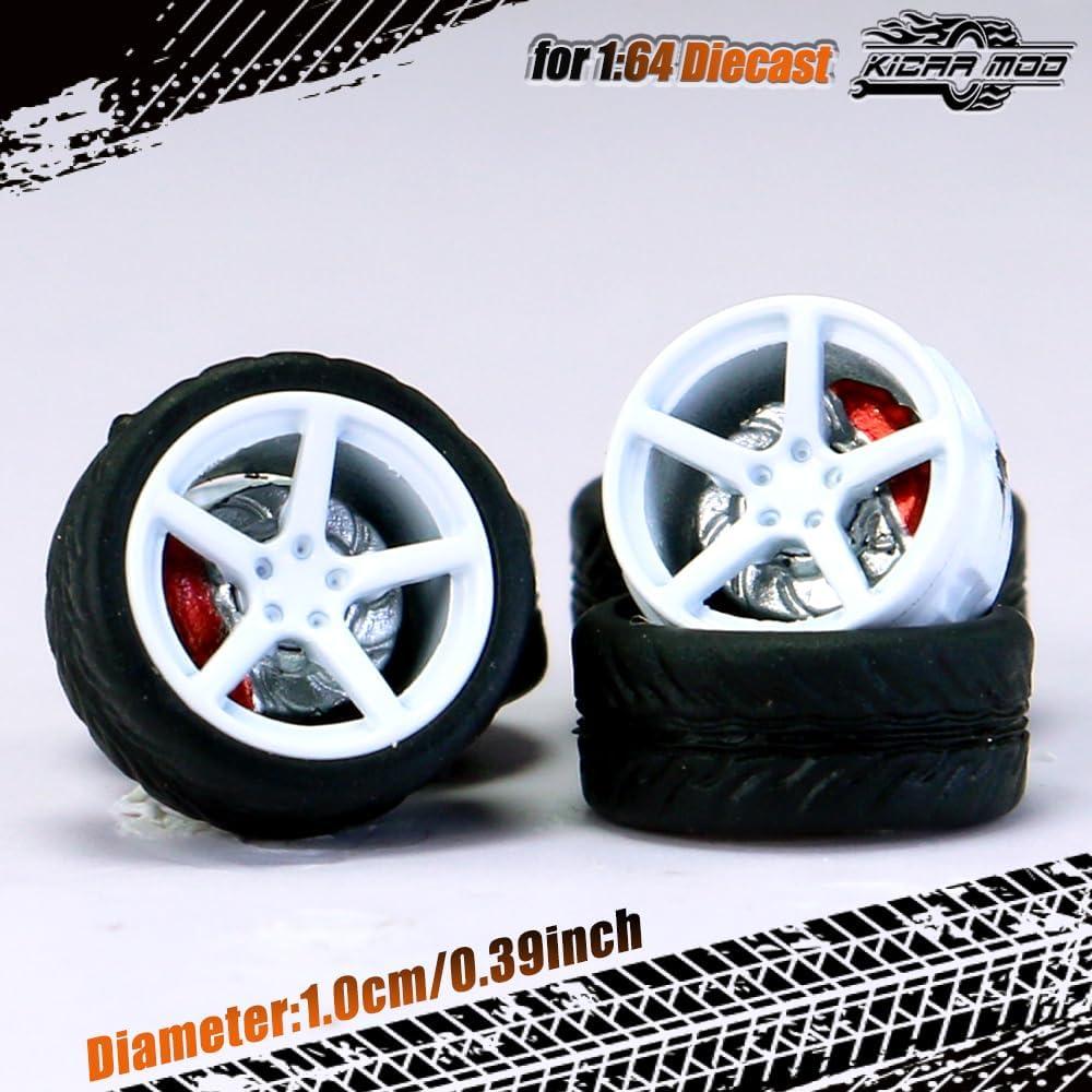 Ruedas y Neumáticos 1/64 WAVEIST XC 10mm ABS Goma 4 Juegos