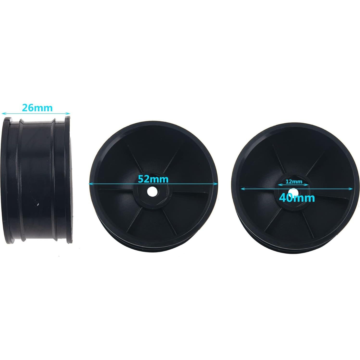 Llantas Hexagonales 12mm y Neumáticos de Goma HIRCQOO 1/10