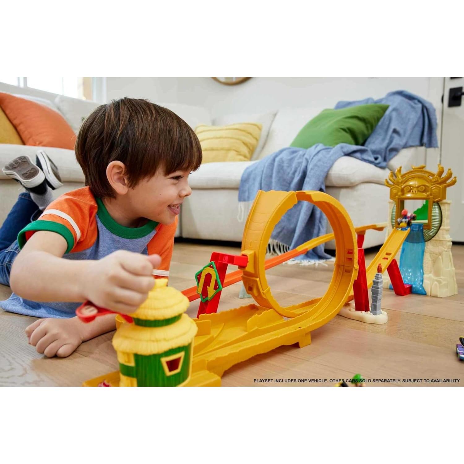 Set de Pista y Auto Hot Wheels Mario Kart - Circuito Selva 0.91m