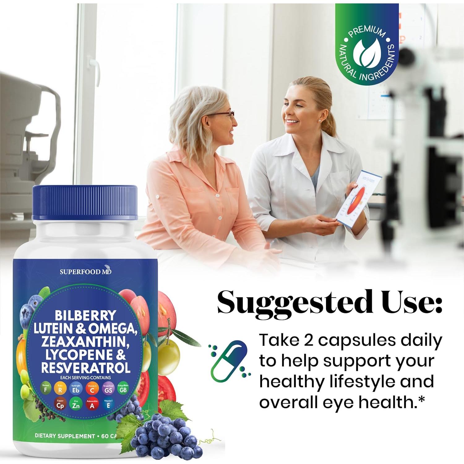 Vitaminas Oculares Superfood MD AREDS 2 - 60 Cápsulas