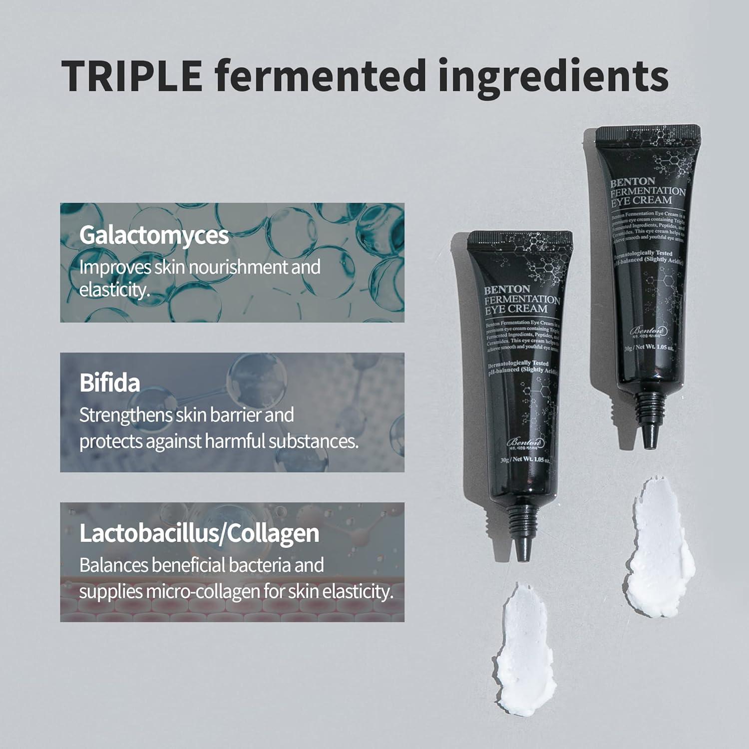 Crema para Ojos Benton 29.57 ml - Antiarrugas Galactomyces