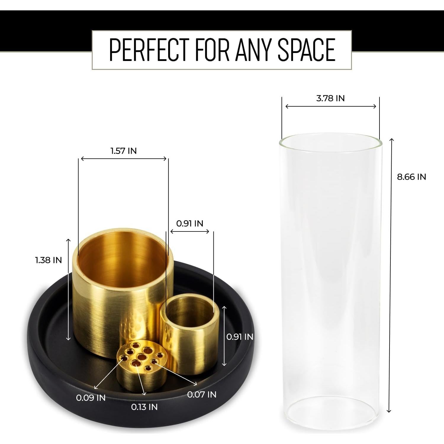 Quemador de Incienso Cerámico Wills and Elm Trio Negro 4 en 1