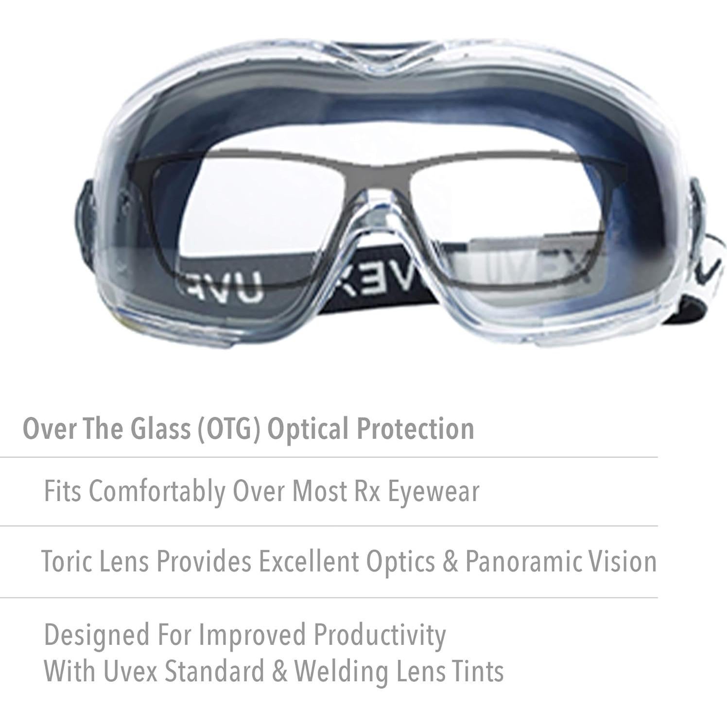 Gafas de seguridad Uvex Stealth OTG con lente clara Dura-Streme