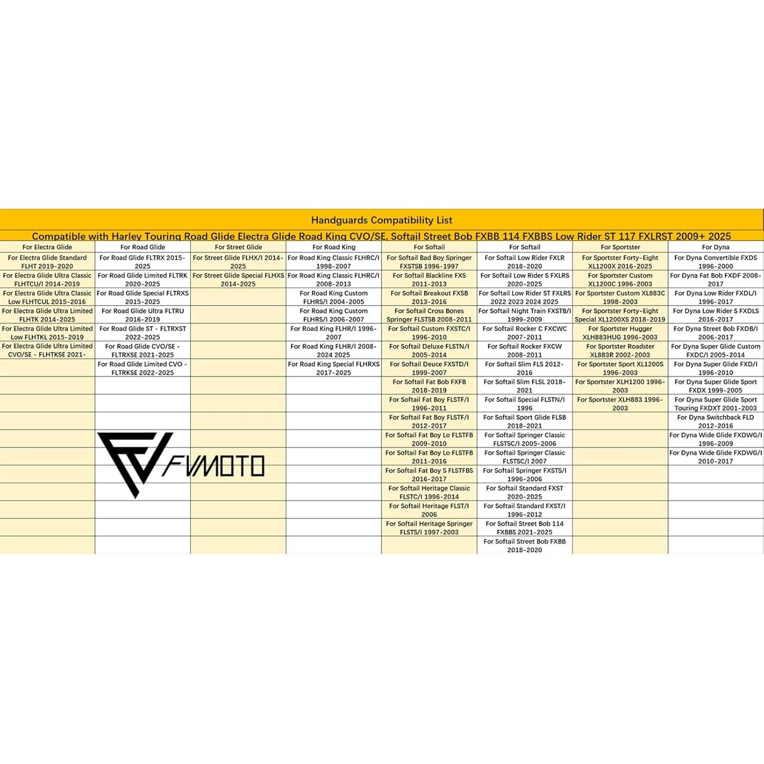 Soporte de Manillar FVMOTO Guardamanos Negro para Harley 2009+
