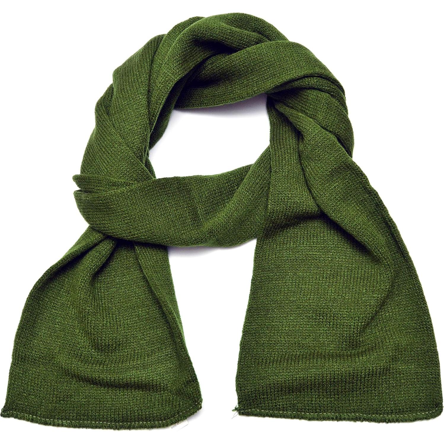 Bufanda de Invierno Doble Capa Unisex Verde Ejército
