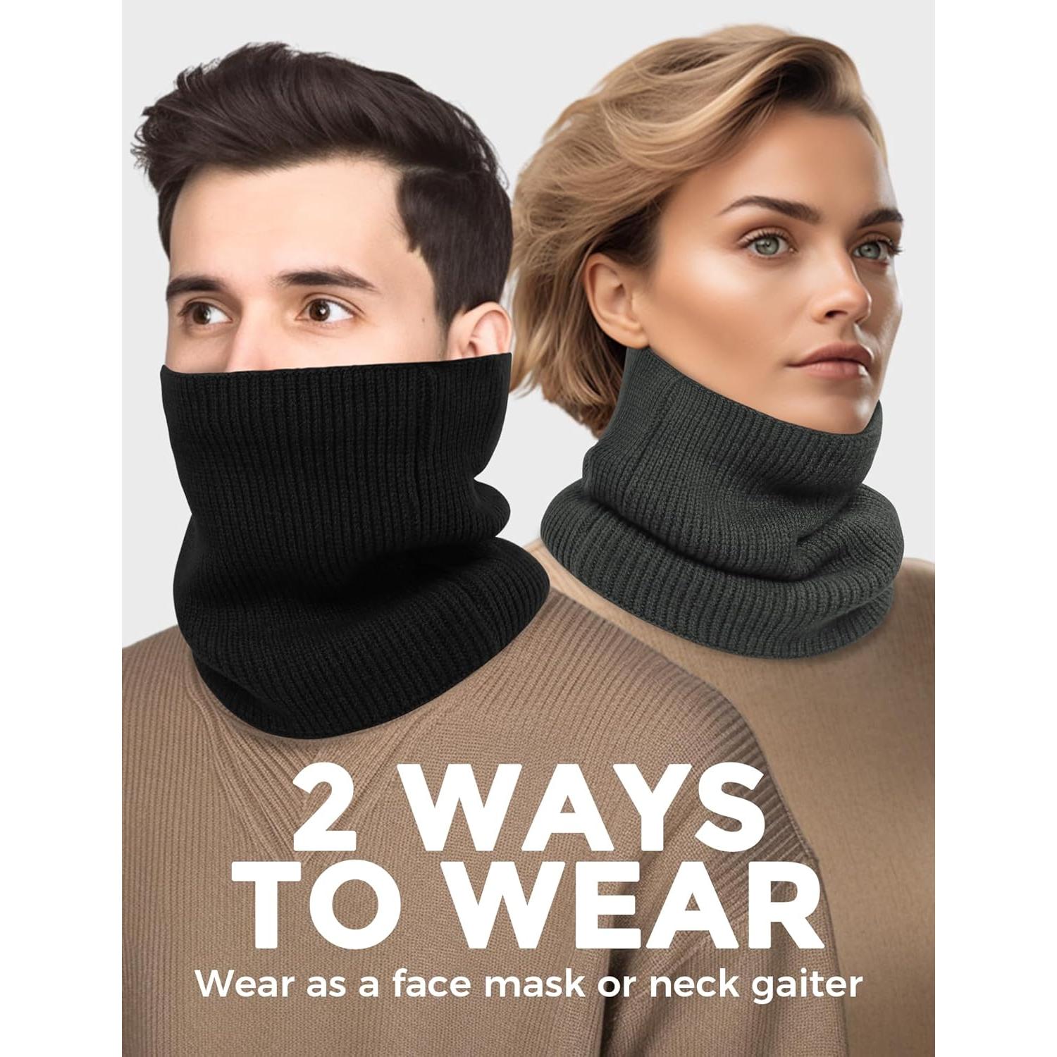Calentadores de Cuello Gaiters de Invierno 2 Paquetes - Bufandas Polar