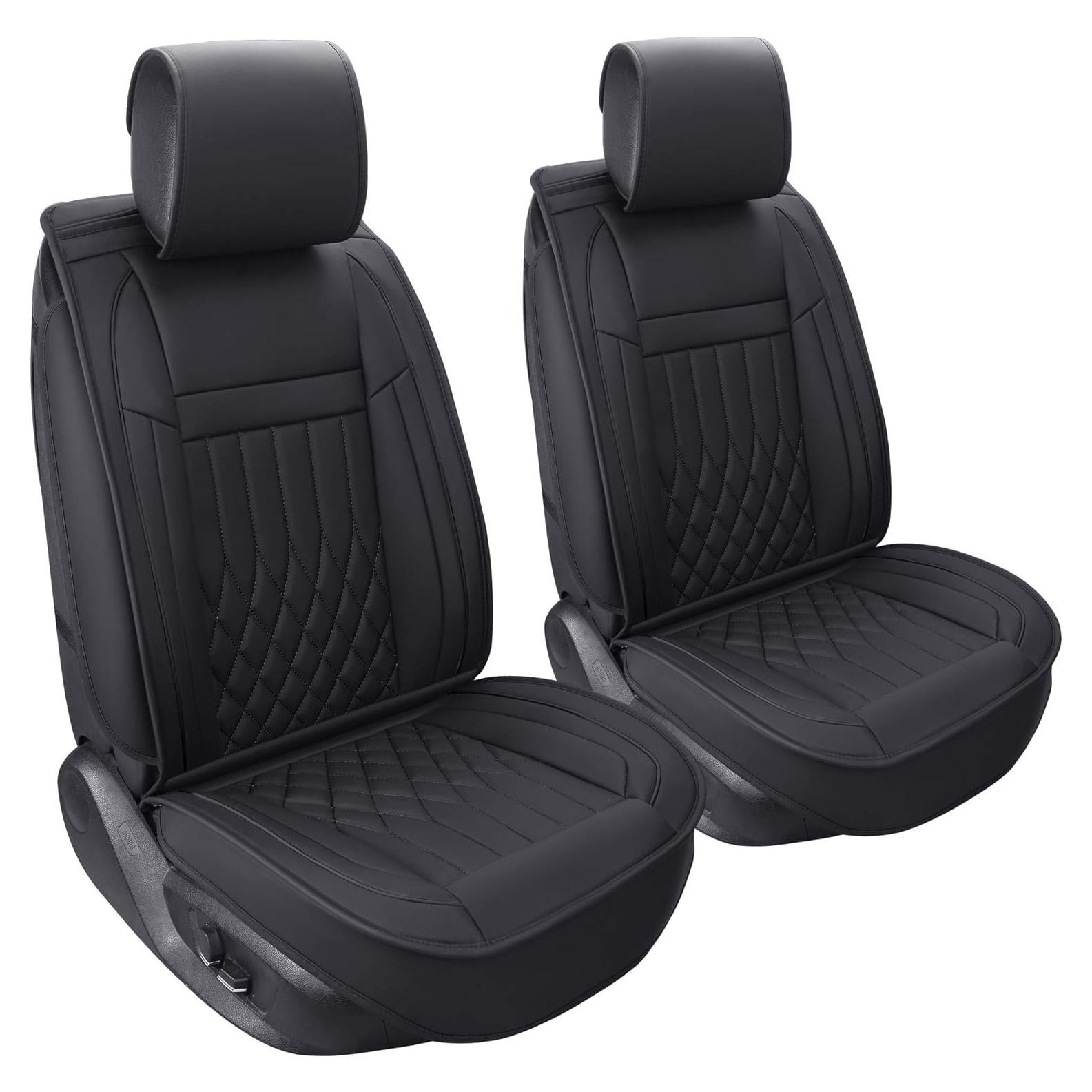 Fundas de Asiento de Coche Aierxuan 2PCS Frontal Negro Impermeable