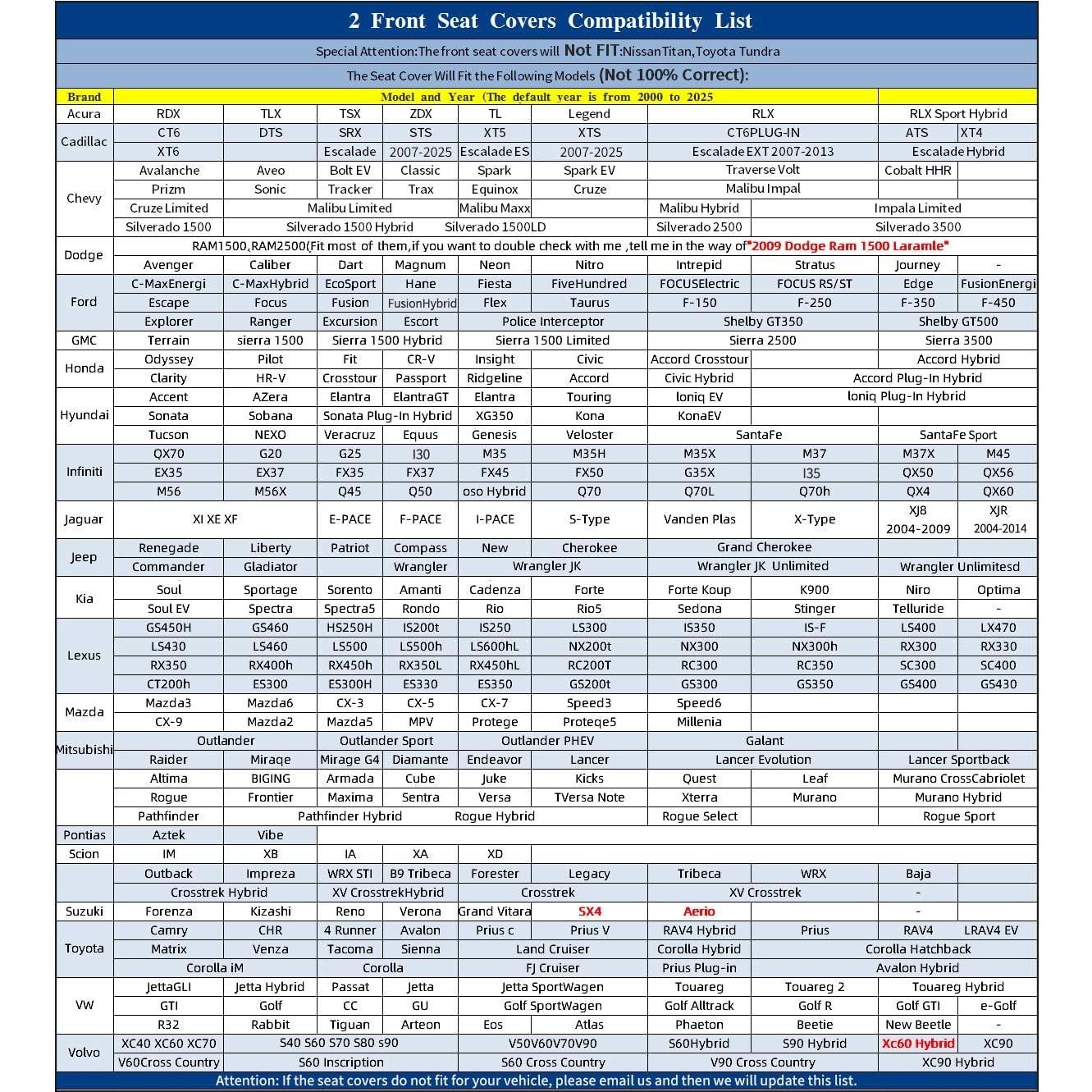 Fundas de Asiento de Coche Aierxuan 2PCS Frontal Negro Impermeable