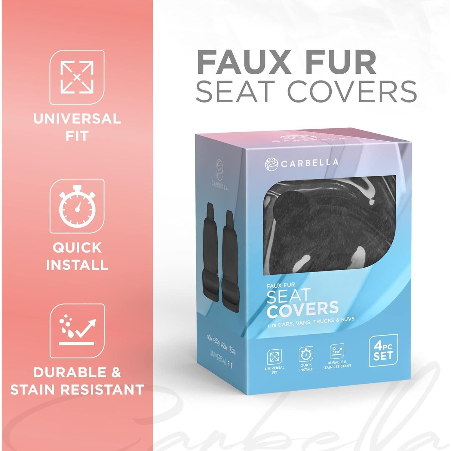 Fundas de Asiento Delantero Carbella Negras 2-Pack Piel Sintética