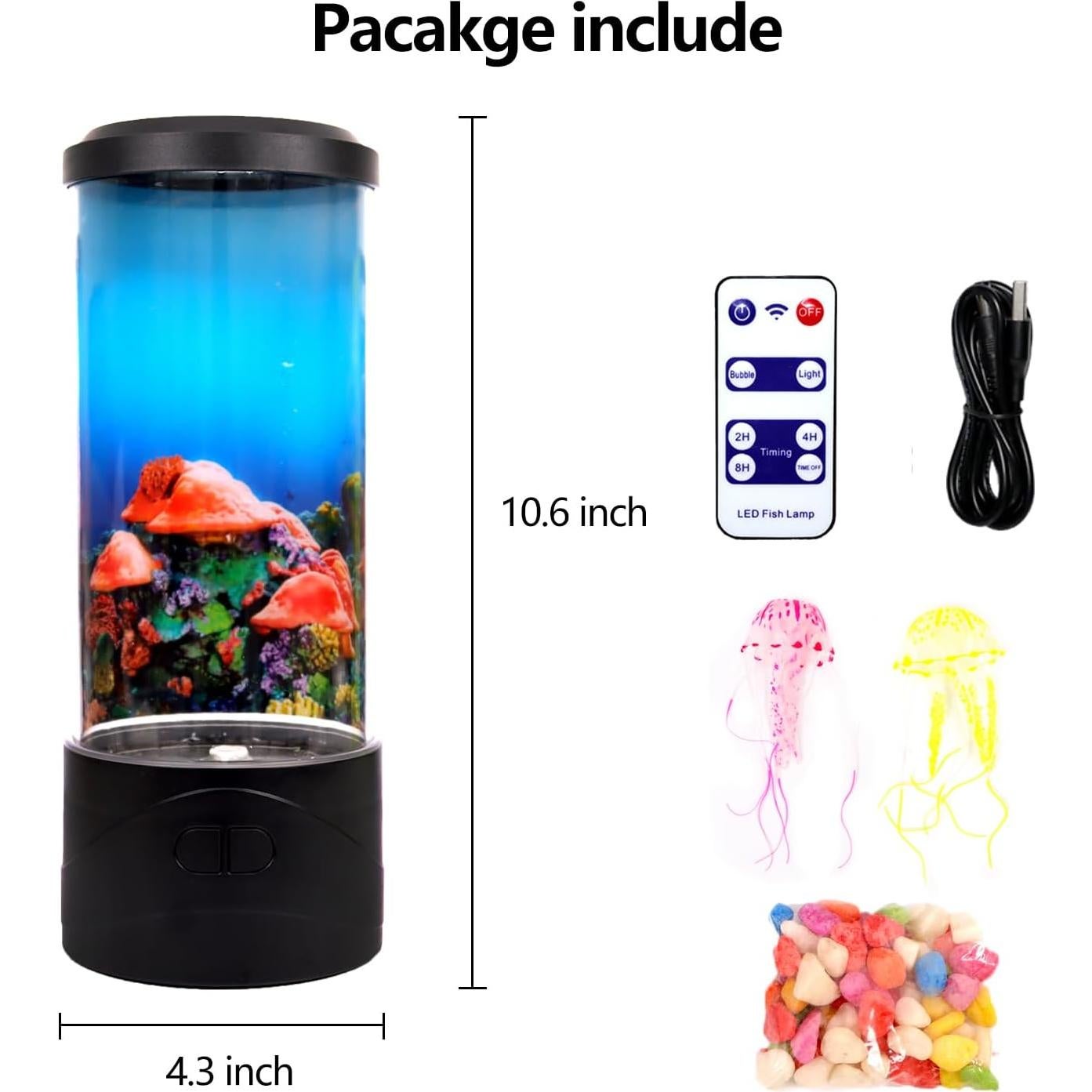 Lámpara de Medusas Burbujeantes Toycol LED 8 Colores 26.9cm