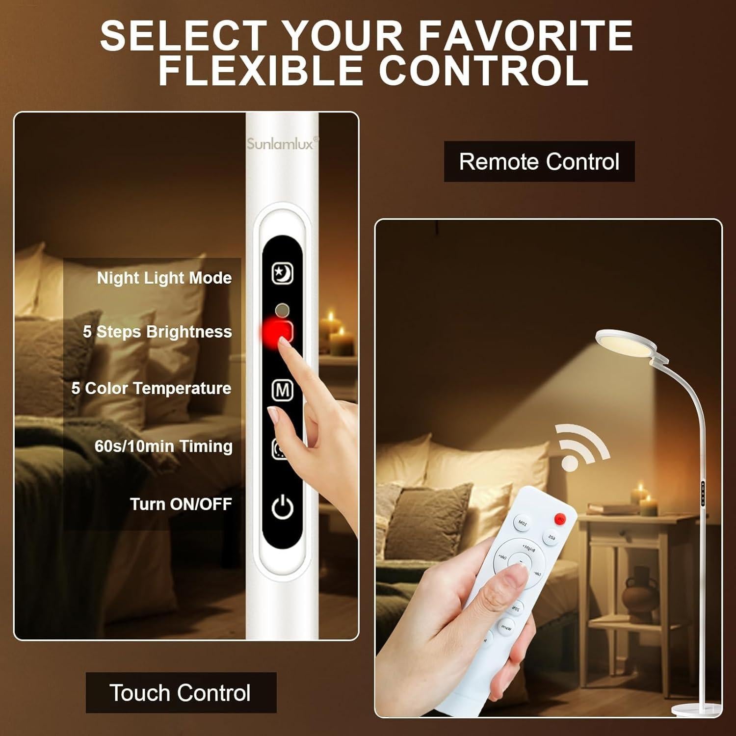 Lámpara de Terapia de Luz Sunlamlux 10000 Lux Control Remoto