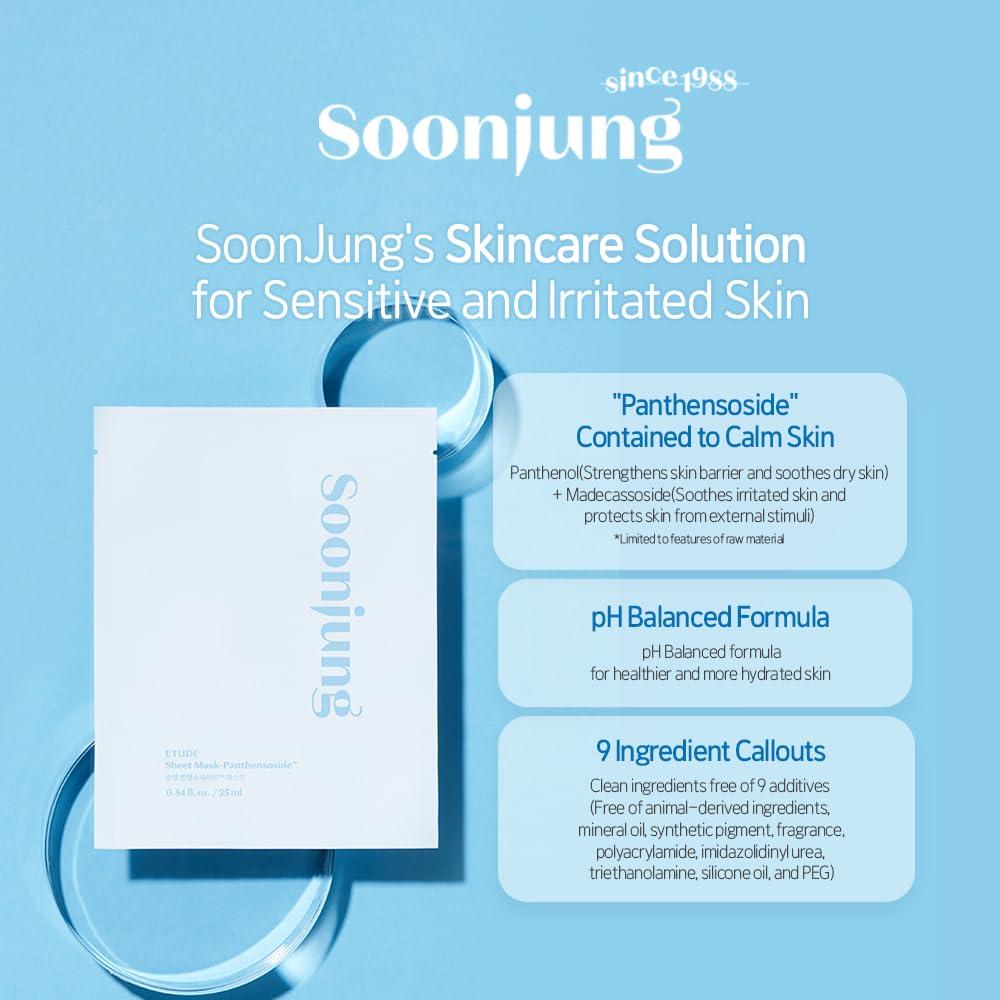Mascarilla Facial ETUDE SoonJung 10 Piezas Hidratante Piel Sensible