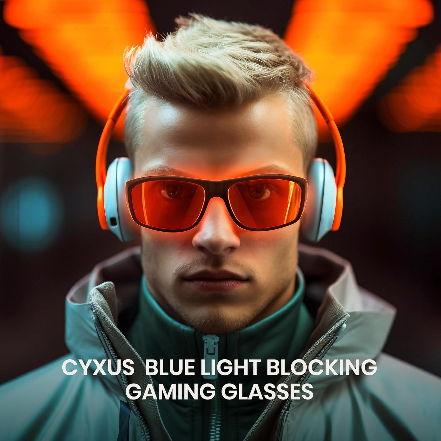 Gafas de Juego Cyxus 8180 Naranja Ámbar Bloqueo Luz Azul