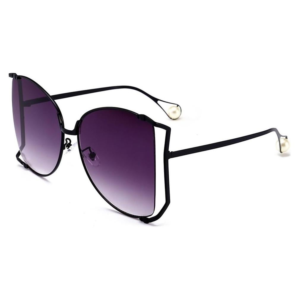 Gafas de sol oversized para mujer con perlas y marco metálico