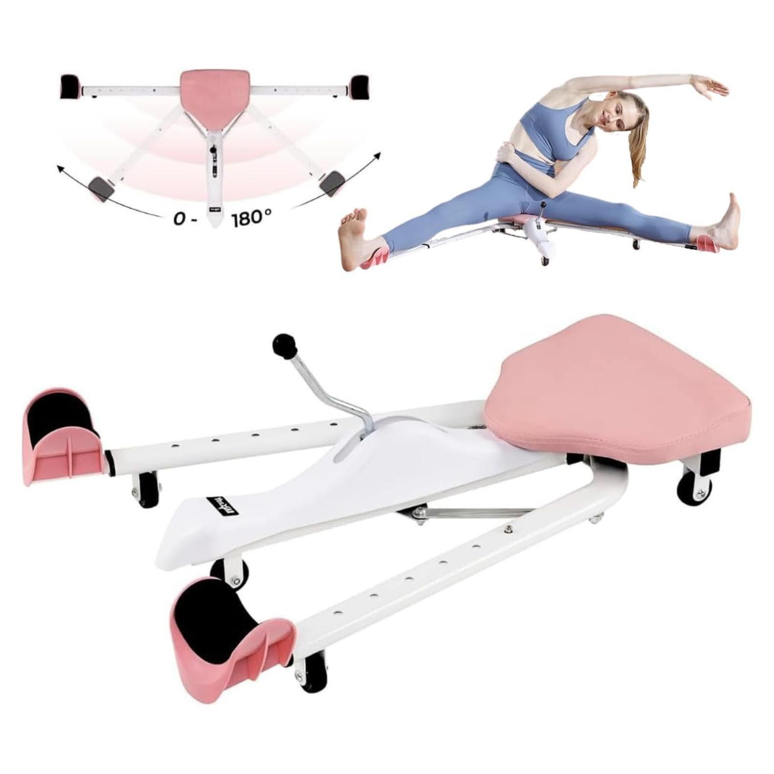 Máquina de Estiramiento de Piernas Yes4All 150kg Ajustable Rosa