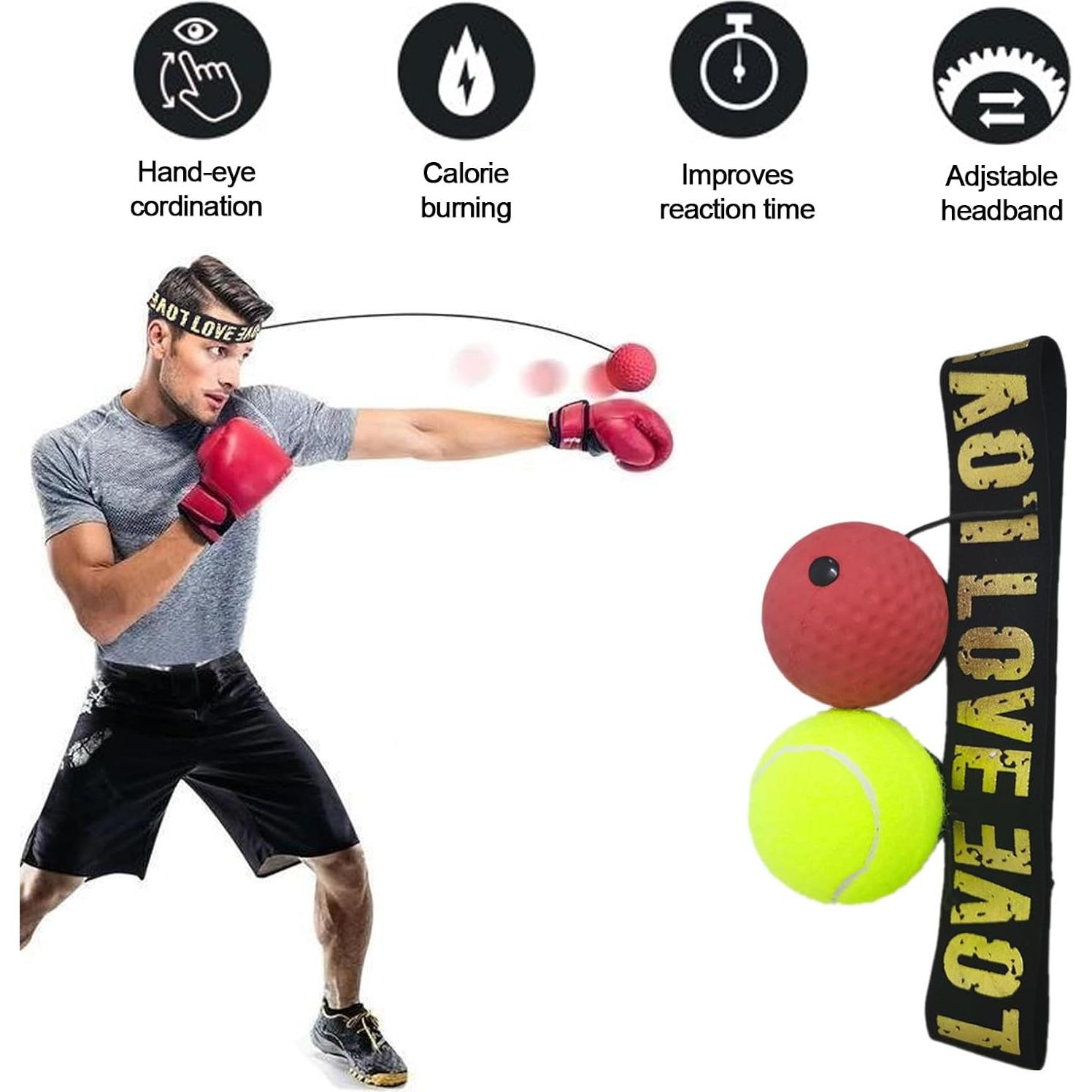 Set de Entrenamiento de Boxeo Q&F Tech con 2 Bolas y Banda