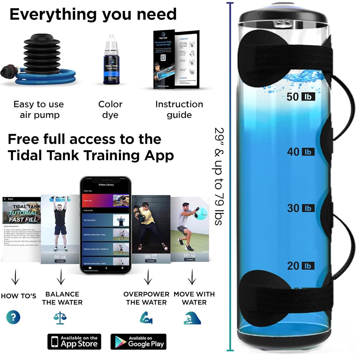 Tidal Tank Bolsa de Agua Ajustable hasta 32 kg - Fitness