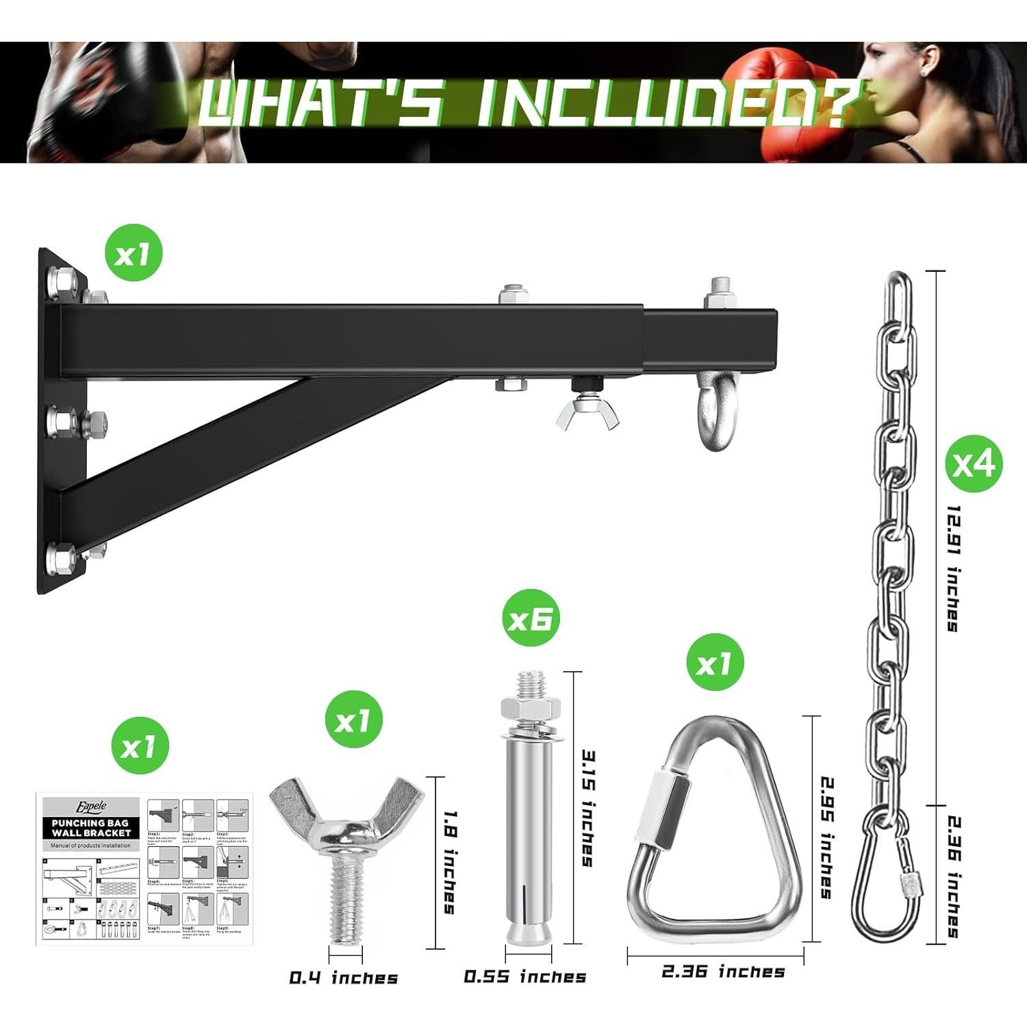 Soporte de Pared Ajustable Eapele para Bolsa Pesada 226.8 kg