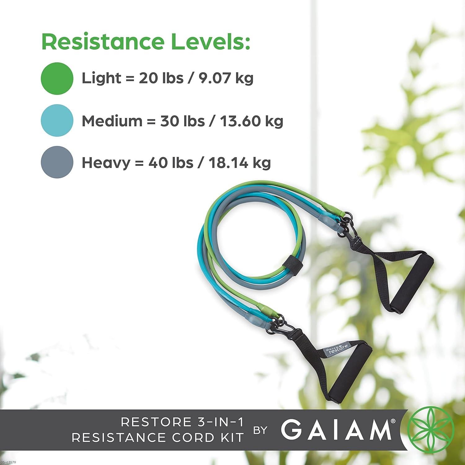 Kit de Banda de Resistencia 3-en-1 Gaiam para Ejercicio